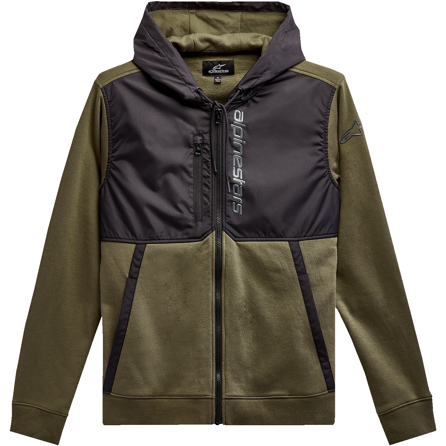 ALPINESTARS Aligned Zip Hoodie - Military/Black - Medium 1213510006910M
