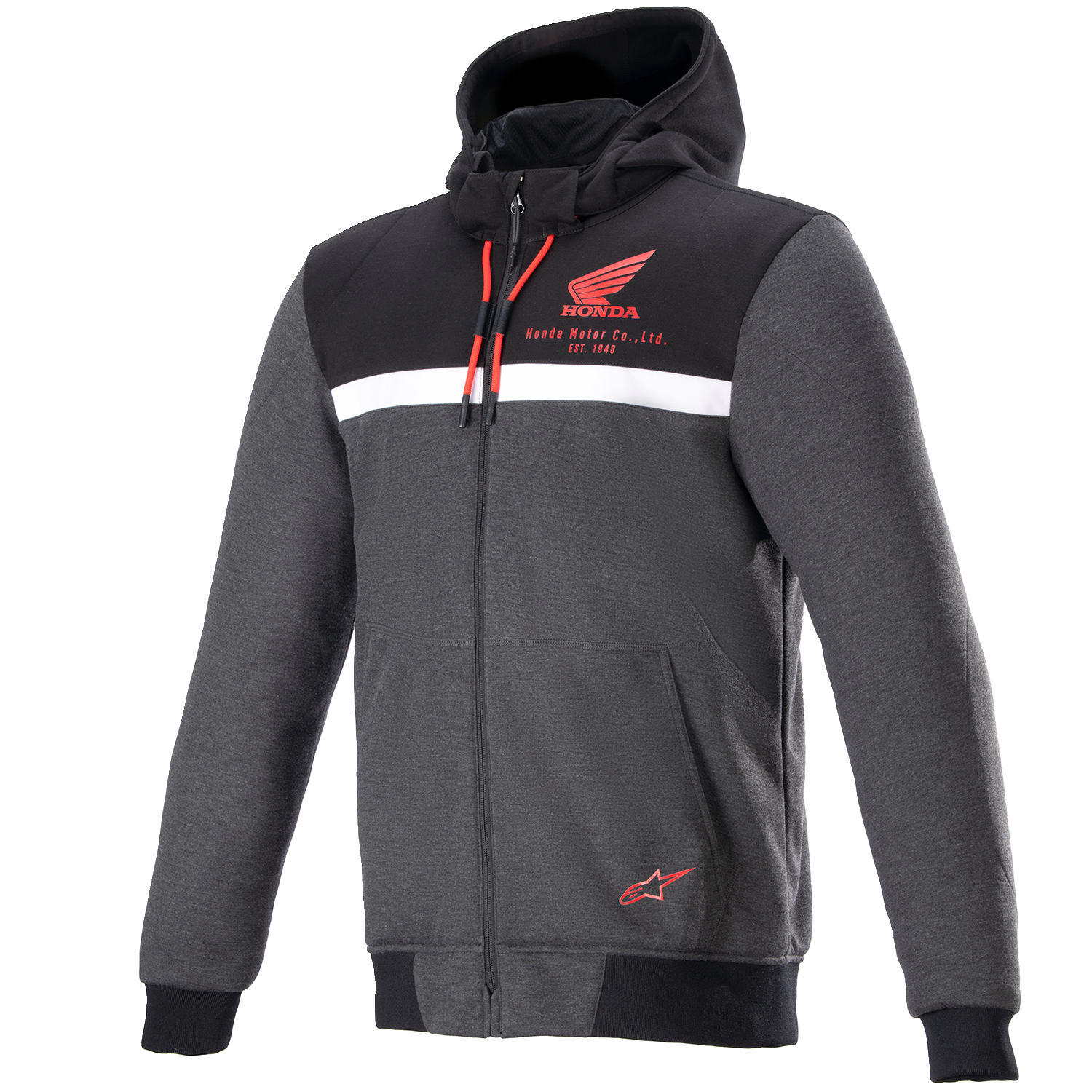 ALPINESTARS Honda Chrome Street Hoodie - Black/Gray/Red - Small 4201323-1908-S