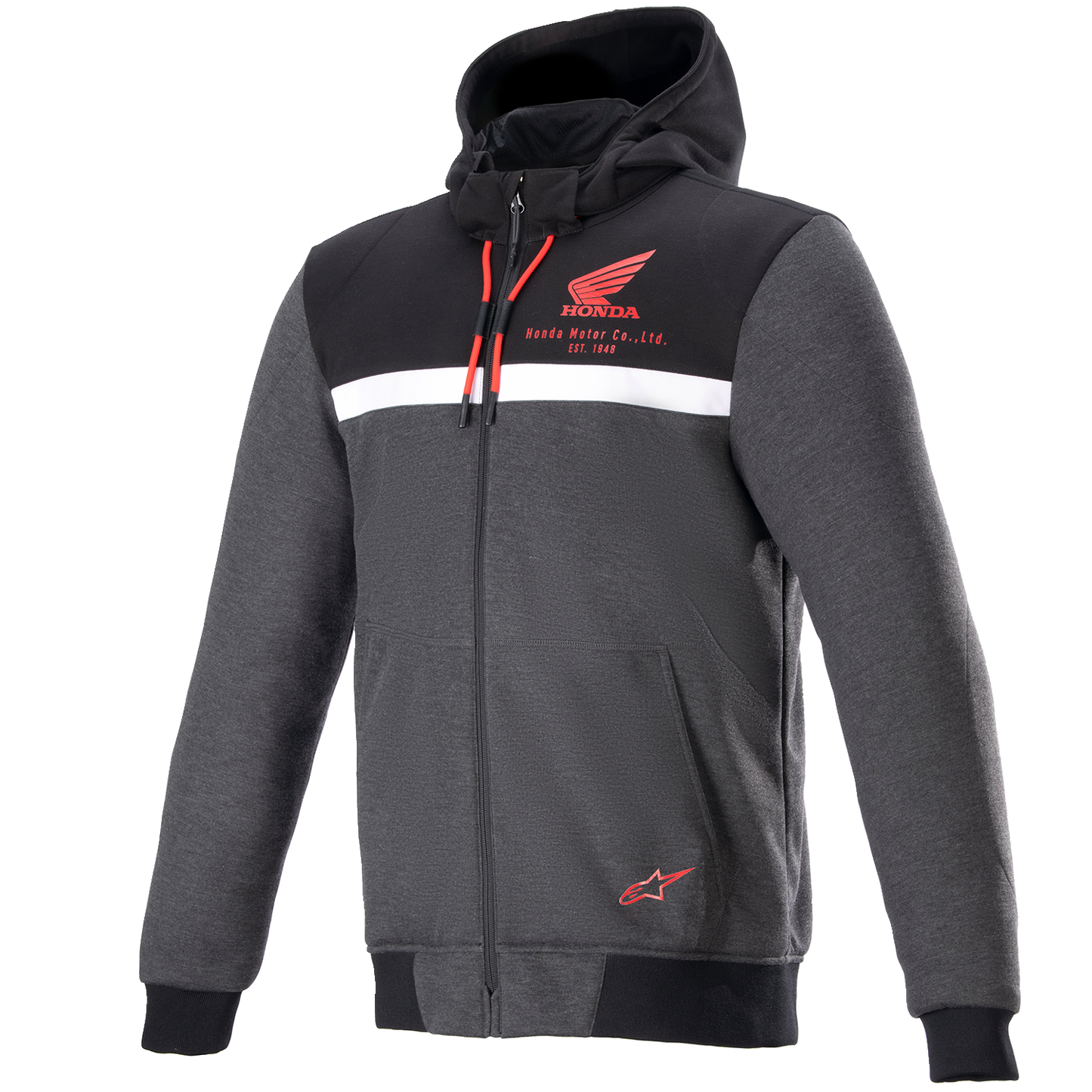 ALPINESTARS Honda Chrome Street Hoodie - Black/Gray/Red - 2XL 4201323-1908-2X
