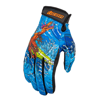 ICON Hooligan* Dino Fury Gloves - Blue - 2XL 3301-4639