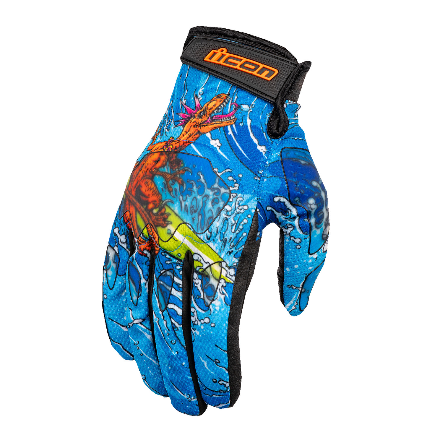 ICON Hooligan* Dino Fury Gloves - Blue - Small 3301-4635