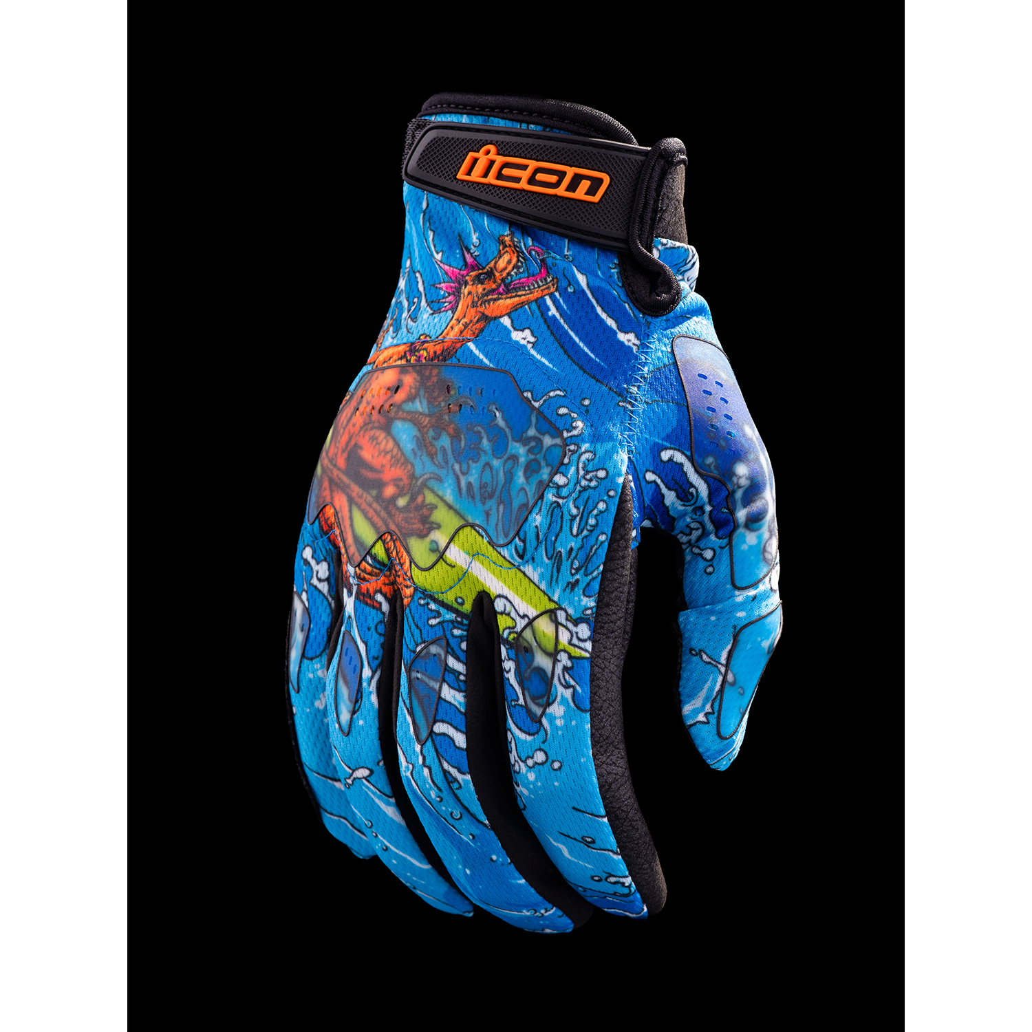 ICON Hooligan* Dino Fury Gloves - Blue - 2XL 3301-4639