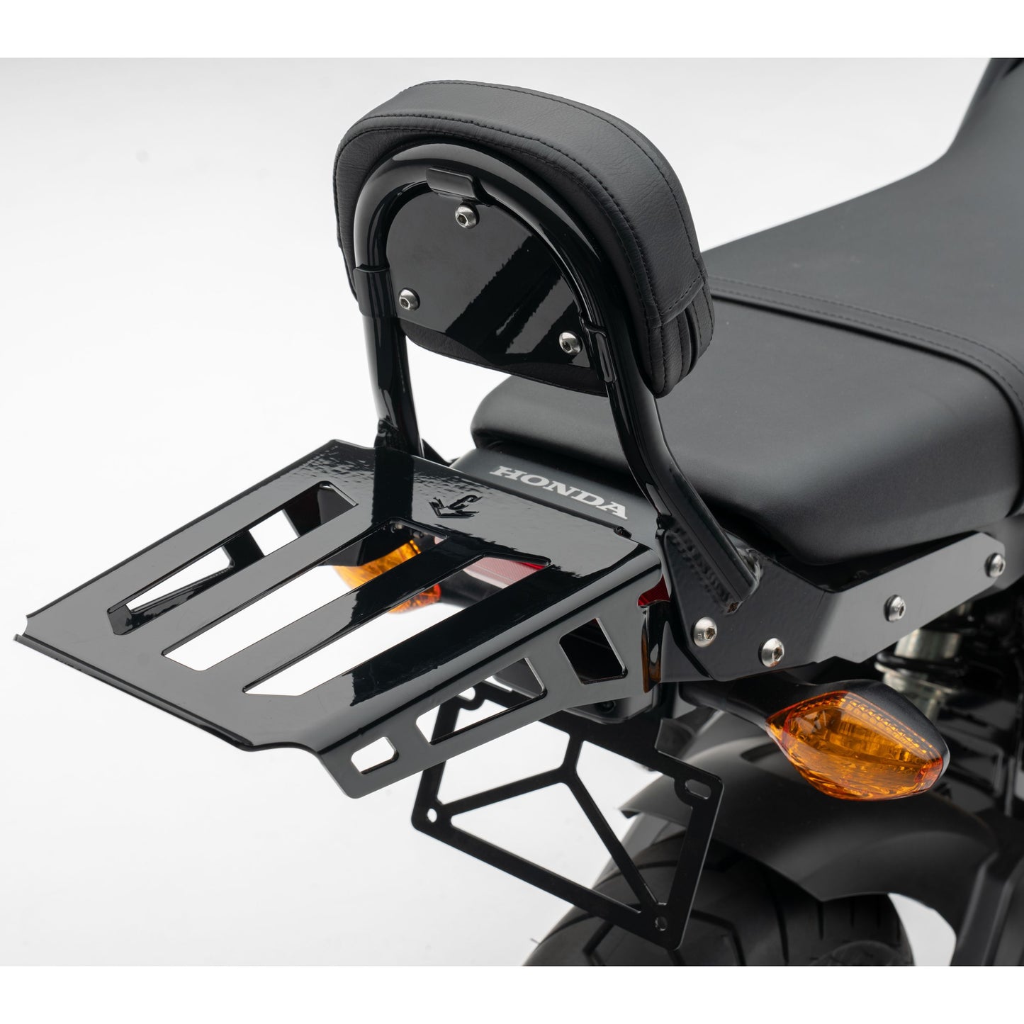 Mini Round Sissy Bar W/Pad Black Hon Grom