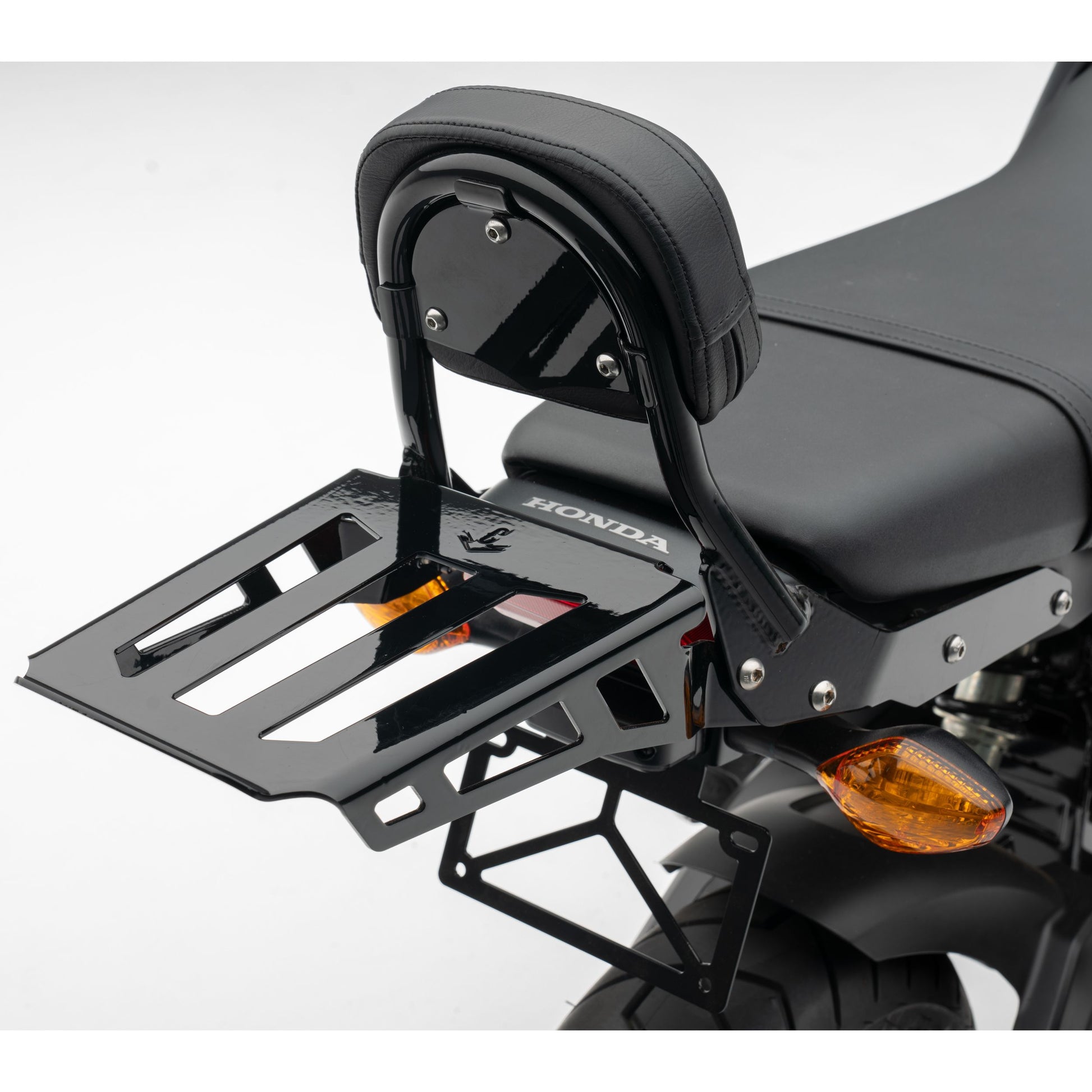 Mini Round Sissy Bar W/Pad Black Hon Grom