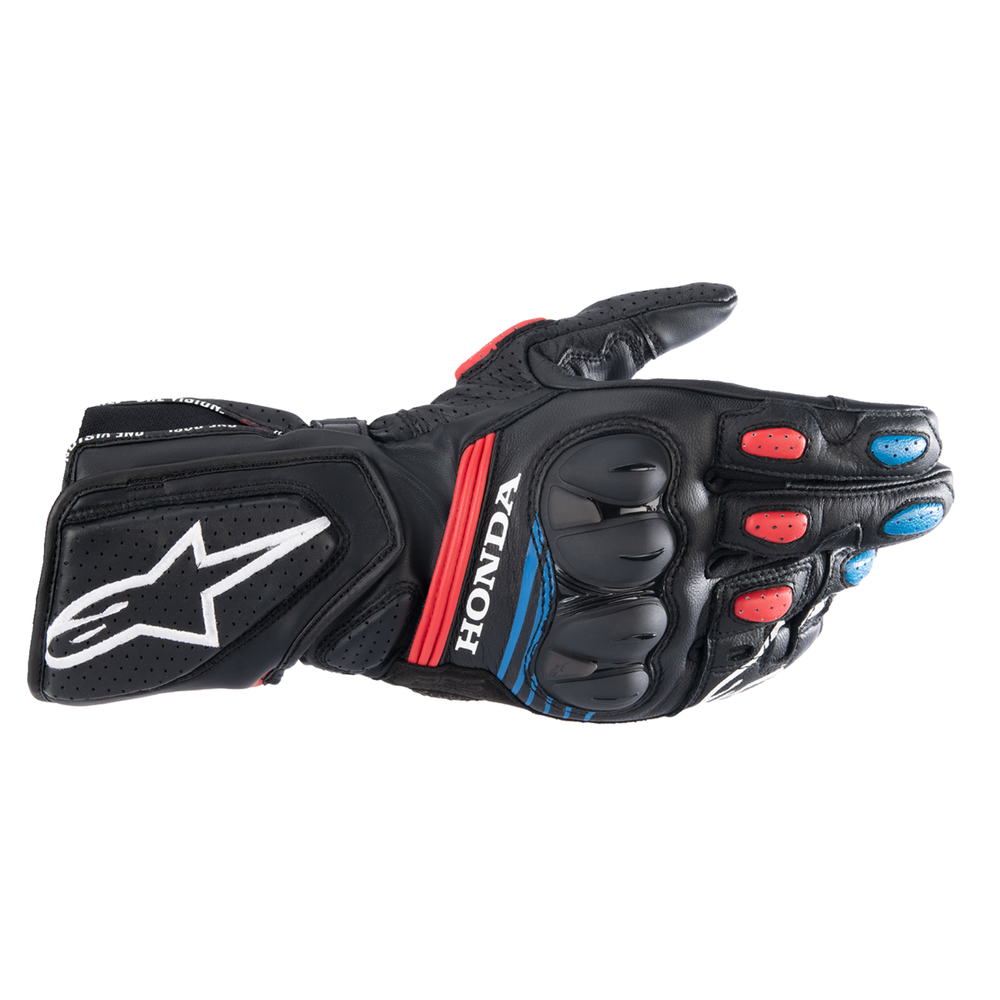 ALPINESTARS Honda SP-8 V3 Gloves - Black/Bright Red/Blue - 2XL 3558423-1317-2X