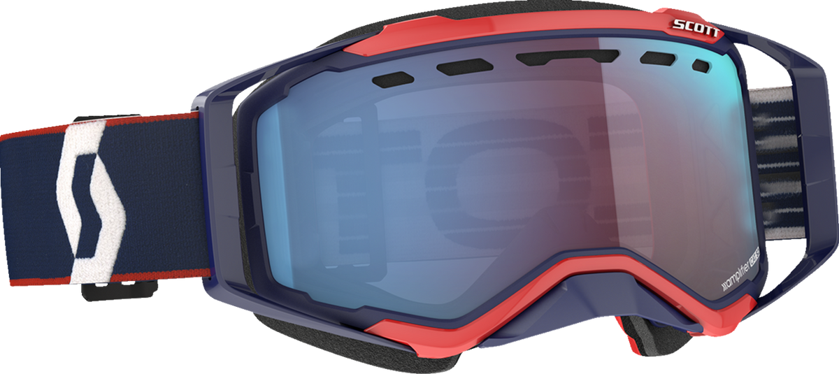 SCOTT Prospect Snow Cross Goggle - Blue/Red - Dual Pane - Enhancer Blue Chrome Lens 272846-6667347