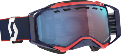 SCOTT Prospect Snow Cross Goggle - Blue/Red - Dual Pane - Enhancer Blue Chrome Lens 272846-6667347