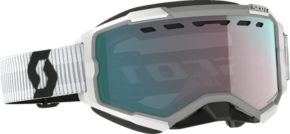 SCOTT Fury Snow Cross Goggle - White - Enhancer Aqua Chrome Lens 278605-0002351