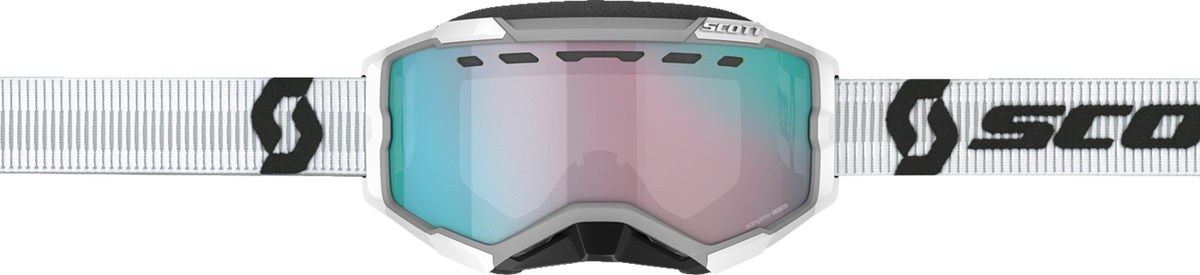 SCOTT Fury Snow Cross Goggle - White - Enhancer Aqua Chrome Lens 278605-0002351