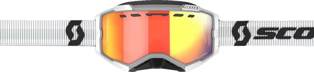 SCOTT Fury LS Snow Cross Goggle - Light Sensitive - White - Red Chrome Lens 278604-0002341