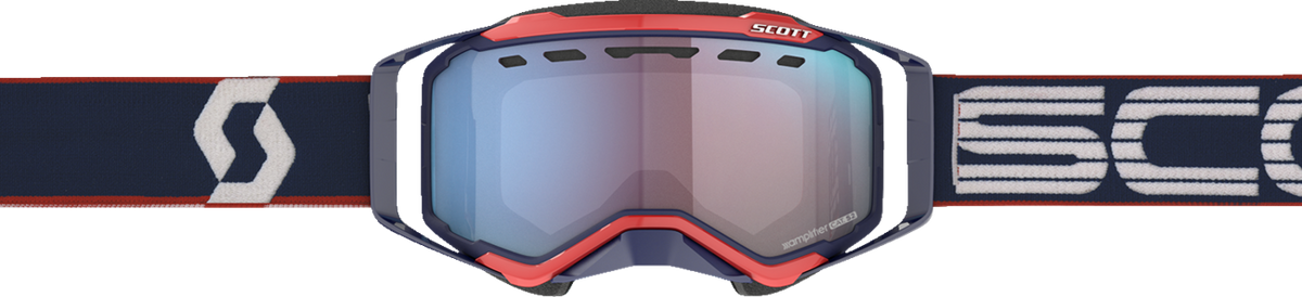SCOTT Prospect Snow Cross Goggle - Blue/Red - Dual Pane - Enhancer Blue Chrome Lens 272846-6667347