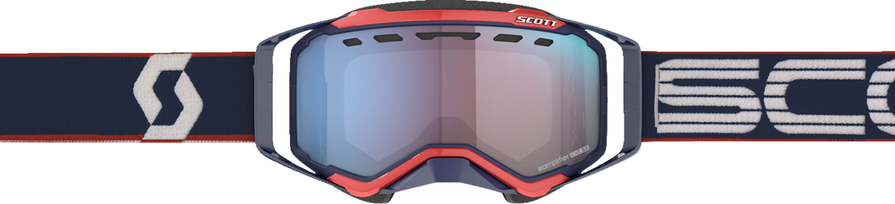 SCOTT Prospect Snow Cross Goggle - Blue/Red - Dual Pane - Enhancer Blue Chrome Lens 272846-6667347