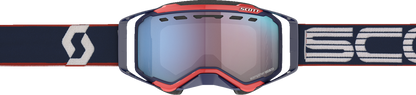 SCOTT Prospect Snow Cross Goggle - Blue/Red - Dual Pane - Enhancer Blue Chrome Lens 272846-6667347