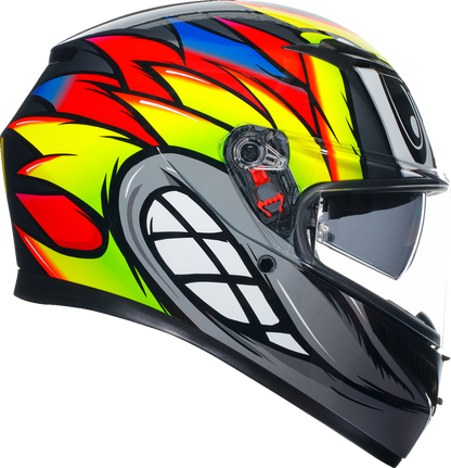 AGV K3 Helmet - Birdy 2.0 - Gray/Yellow/Red - Medium 2118381004012M