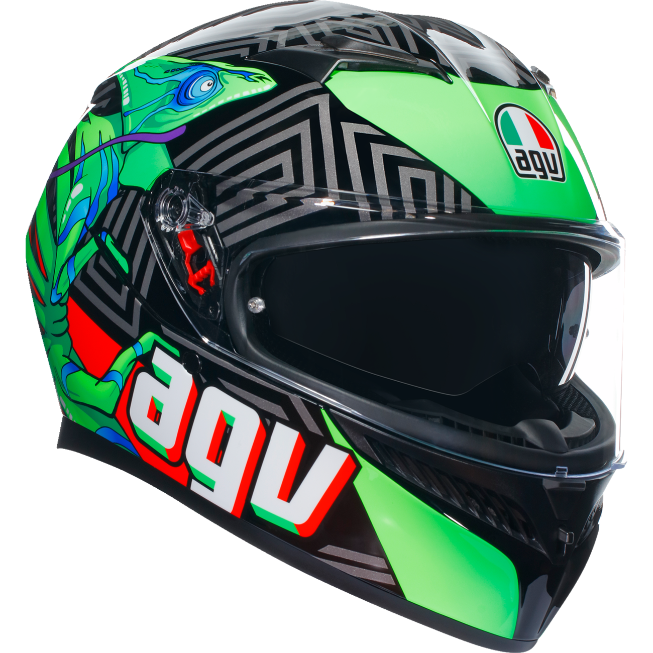 AGV K3 Helmet - Kamaleon - Black/Red/Green - XL 2118381004013XL
