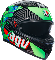 AGV K3 Helmet - Kamaleon - Black/Red/Green - Large 2118381004013L