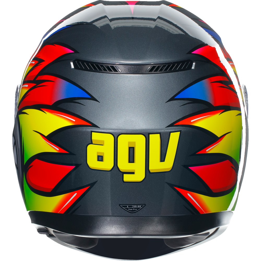 AGV K3 Helmet - Birdy 2.0 - Gray/Yellow/Red - Small 2118381004012S