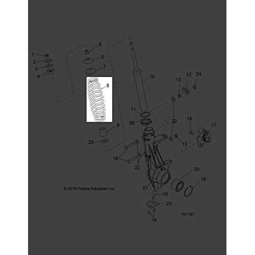 Polaris Ranger Spring 68-165#, 14.6, Matte Black, Genuine OEM Part 7044466-458, Qty 1
