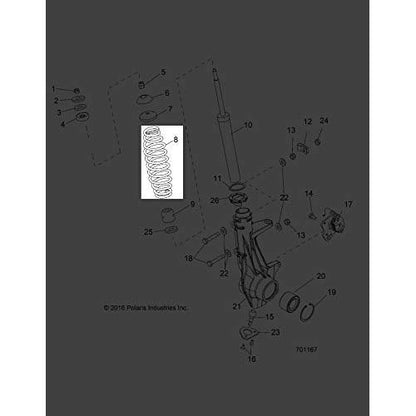Polaris Ranger Spring 68-165#, 14.6, Matte Black, Genuine OEM Part 7044466-458, Qty 1