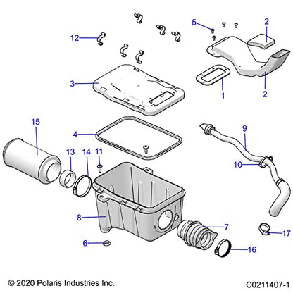 Polaris ATV Air Intake Box, Genuine OEM Part 5450387, Qty 1