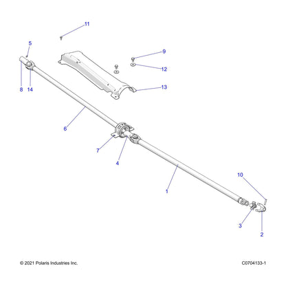 Polaris RZR Front Propshaft Assembly, Genuine OEM Part 1333194, Qty 1