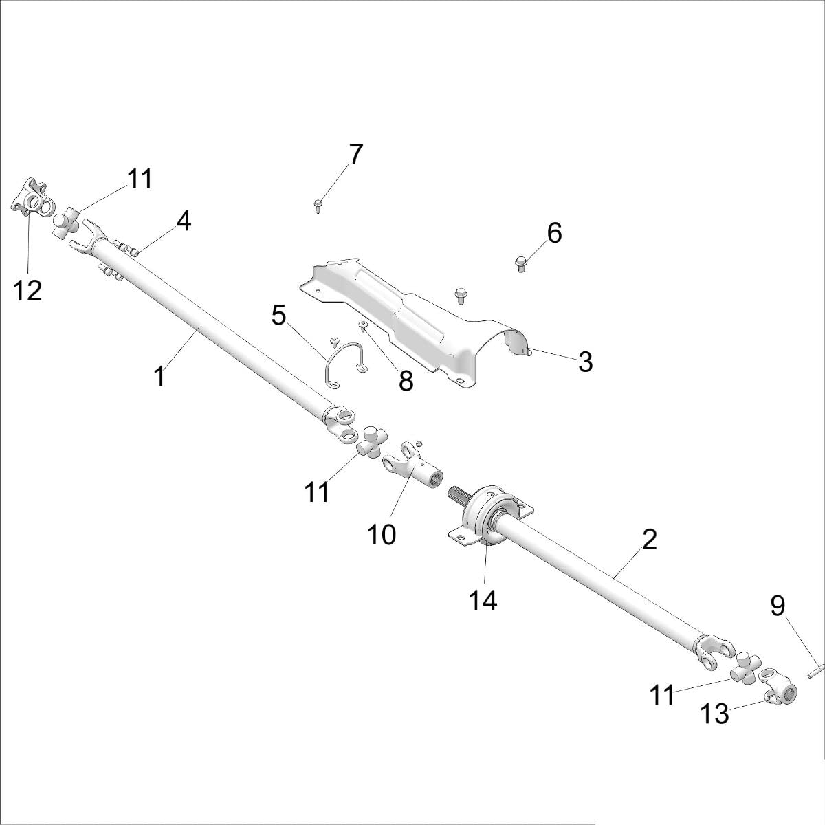 Polaris RZR Cross and Bearing Kit, Genuine OEM Part 2207351, Qty 1
