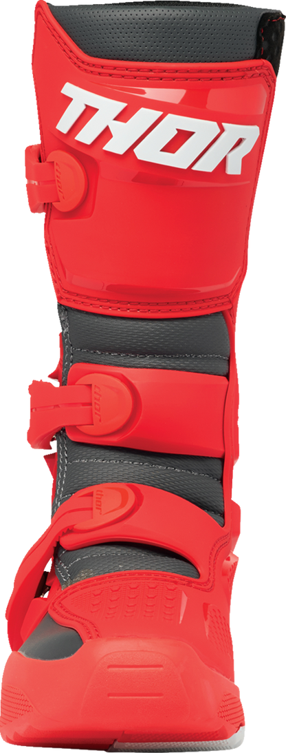 THOR Youth Blitz XR Boots - Red/Charcoal - US 5 3411-0756