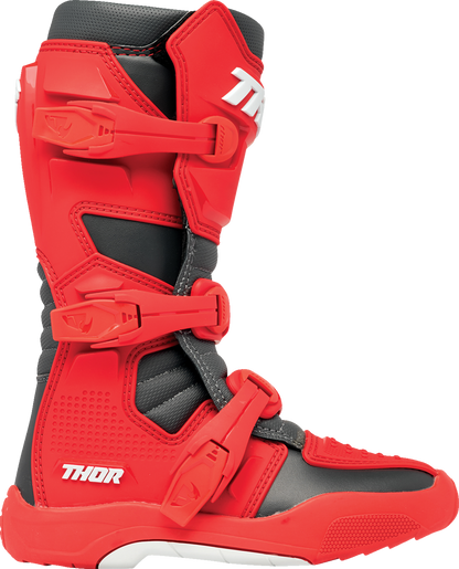 THOR Youth Blitz XR Boots - Red/Charcoal - US 5 3411-0756