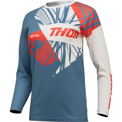 THOR Women's Sector Split Jersey - Blue Steel/Vintage White - Large 2911-0297