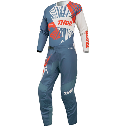 THOR Women's Sector Split Jersey - Blue Steel/Vintage White - Large 2911-0297
