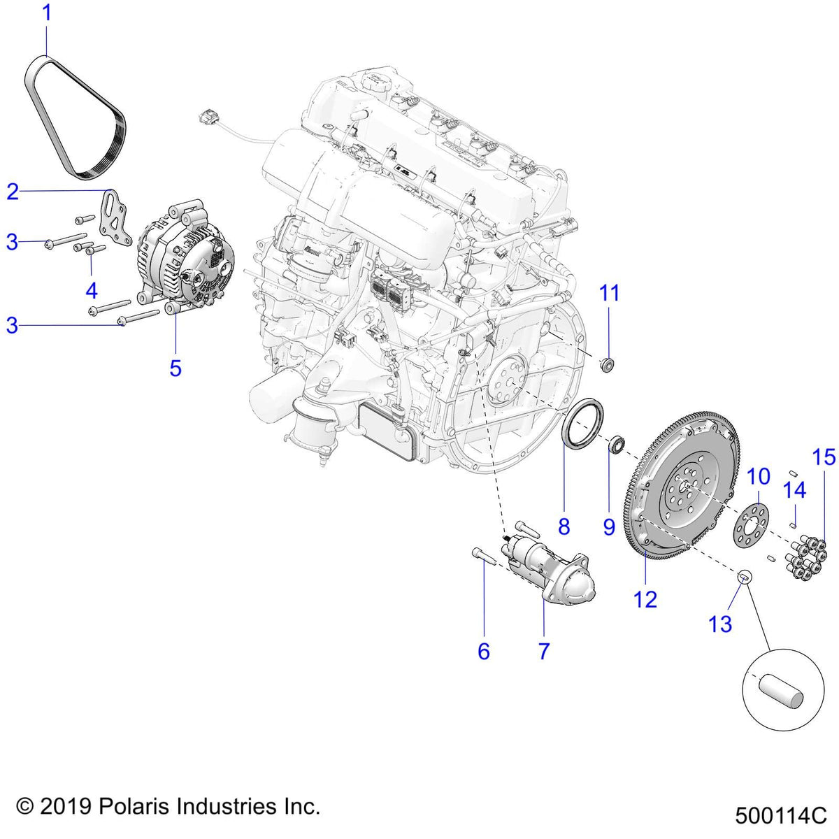 Polaris Slingshot FLYWHEEL-RING,GEAR [INCL. 9,13,14], Genuine OEM Part 3023447, Qty 1