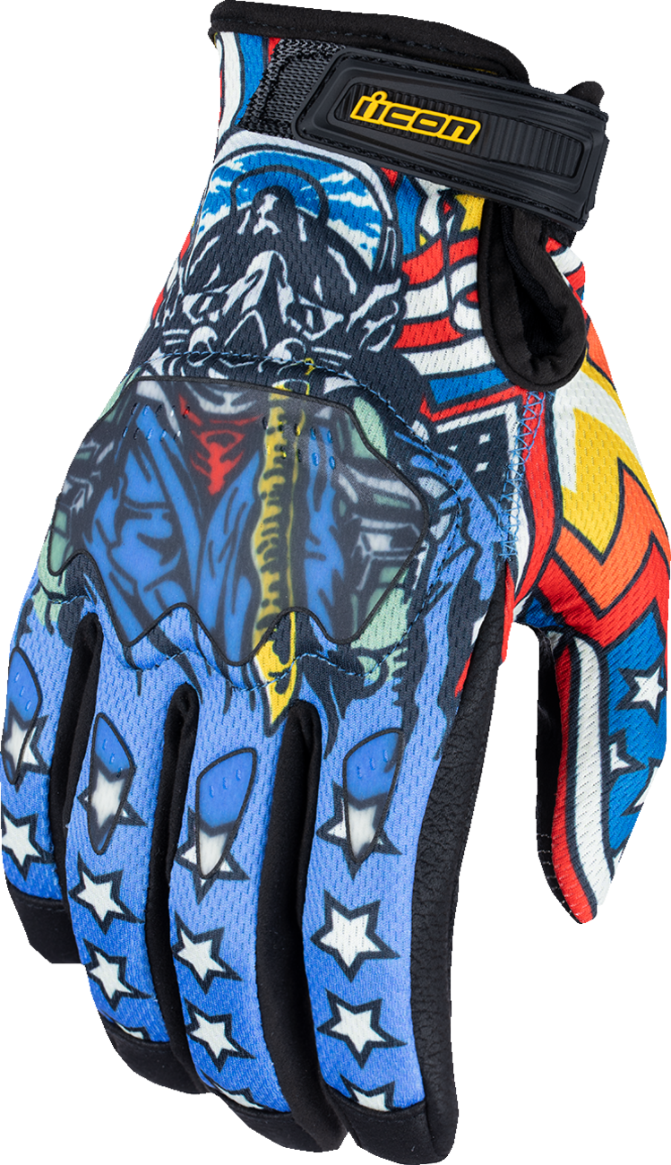 ICON Hooligan* CE Flyboy Gloves - Blue - Medium 3301-4710