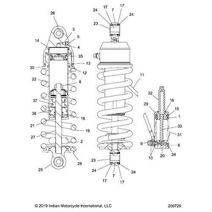 Indian Motorcycle Sleeve, Eyelet, Genuine OEM Part 1501381, Qty 1