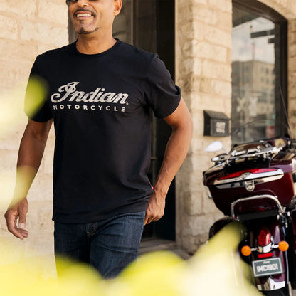 Indian Motorcycle Men's Script Logo T-Shirt, Black XL 2861933