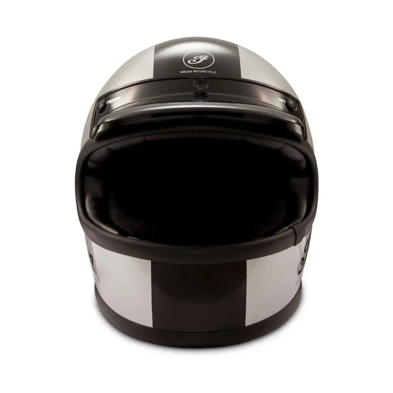 
                      
                        Gloss Stripe Retro Full Face Helmet, Silver
                      
                    