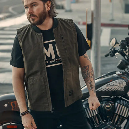 Indian Motorcycle Men's Nevada Vest, Dark Green 2864645