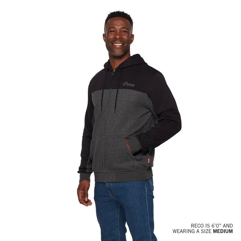 Men's Colorblock Script Hoodie, Gray