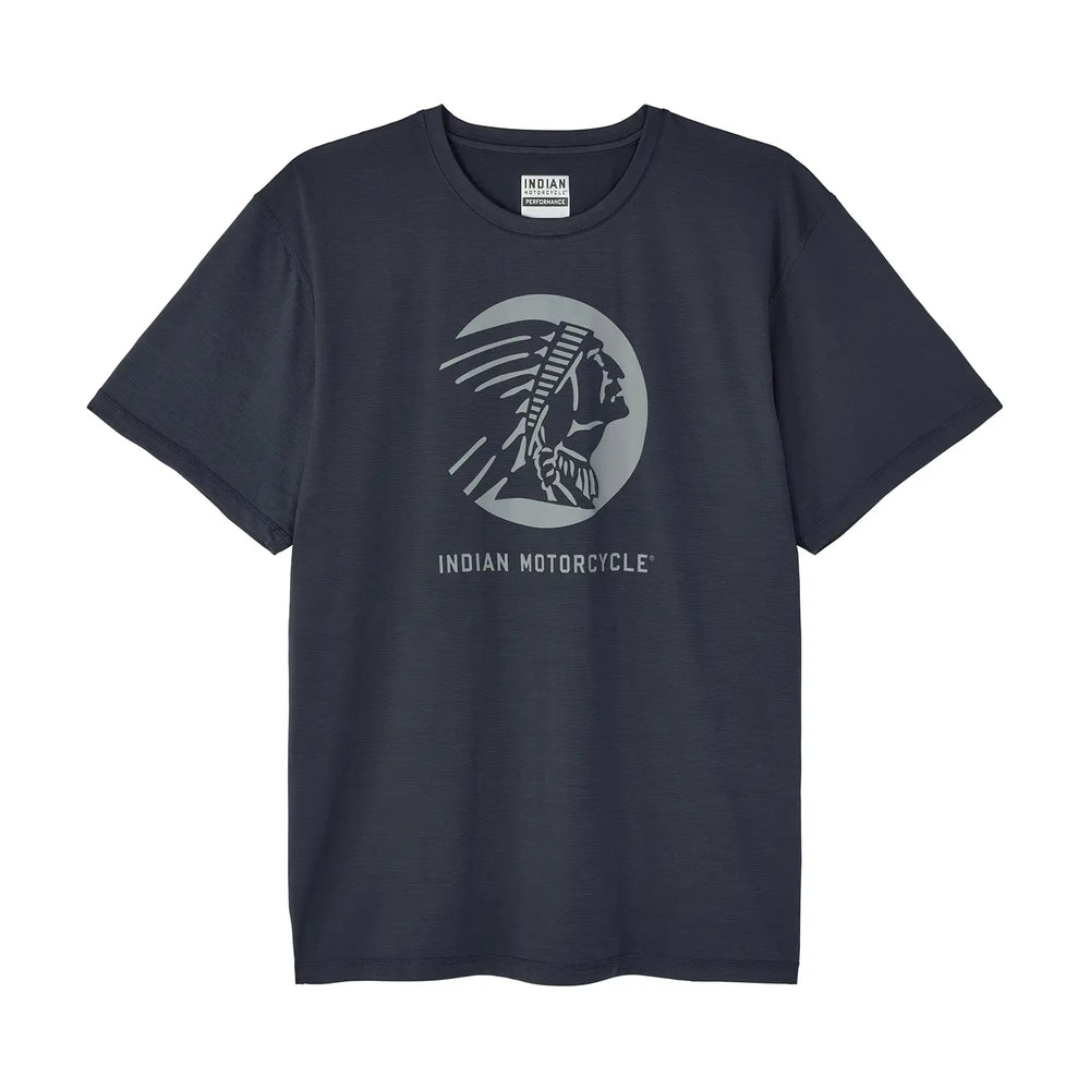 Indian Motorcycle Men's Headdress Profile Athlete T-Shirt, Blue - 2865605