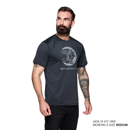 Indian Motorcycle Men's Headdress Profile Athlete T-Shirt, Blue - 2865605