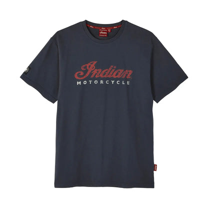 Indian Motorcycle Men's 2 Color Script Logo T-Shirt, Navy