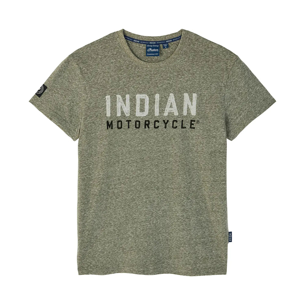 Indian Motorcycle Men's Block Logo Marl T-Shirt, Green