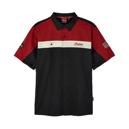 Indian Motorcycle Men's Headdress Colorblock Shop Shirt, Red - 2865623