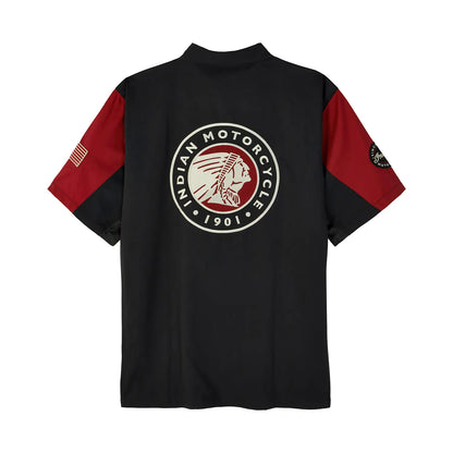 Indian Motorcycle Men's Headdress Colorblock Shop Shirt, Red - 2865623