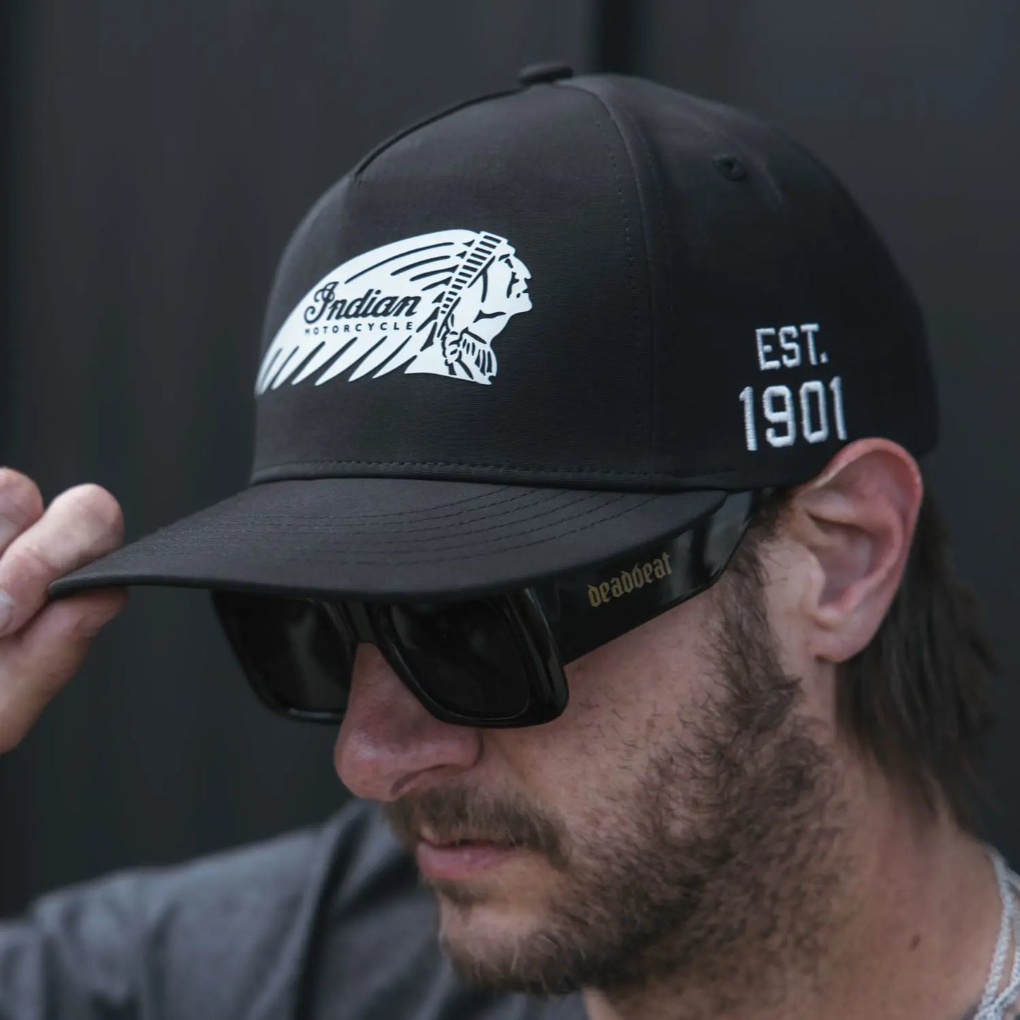 Indian Headdress Flat Brim Cap, Black 2865757