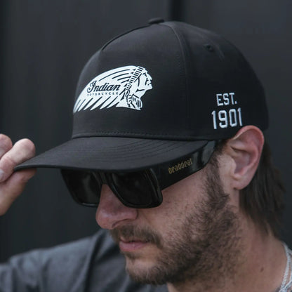 Indian Headdress Flat Brim Cap, Black 2865757