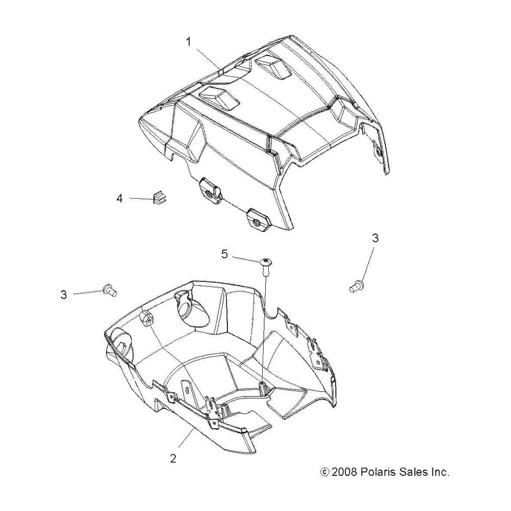 
                      
                        Polaris ATV Headlight Pod, Lower, Gloss Black, Genuine OEM Part 5435812-070, Qty 1
                      
                    