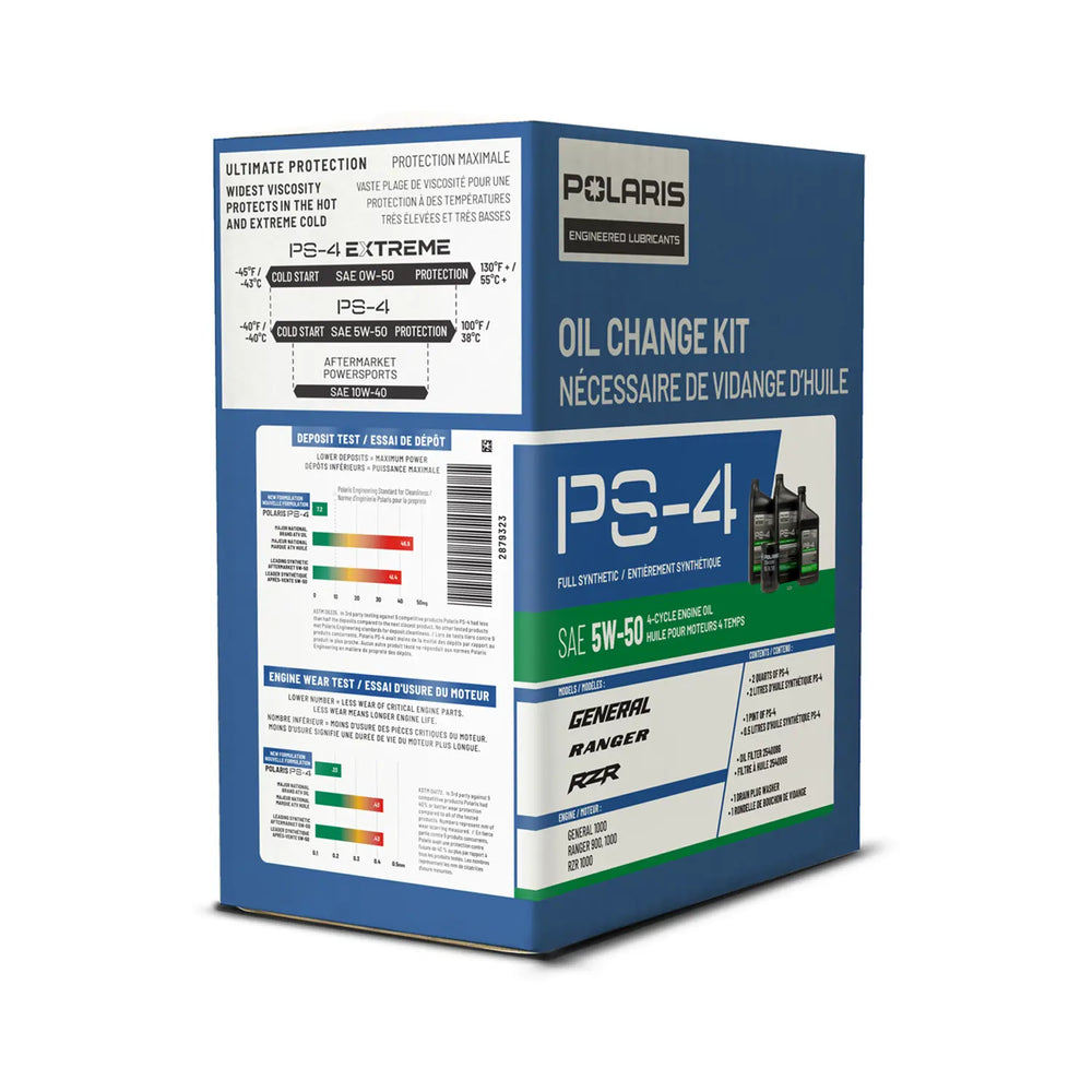
                      
                        Polaris Full Synthetic Oil Change Kit, 2879323, 2.5 Quarts of PS-4 Engine Oil and 1 Oil Filter
                      
                    