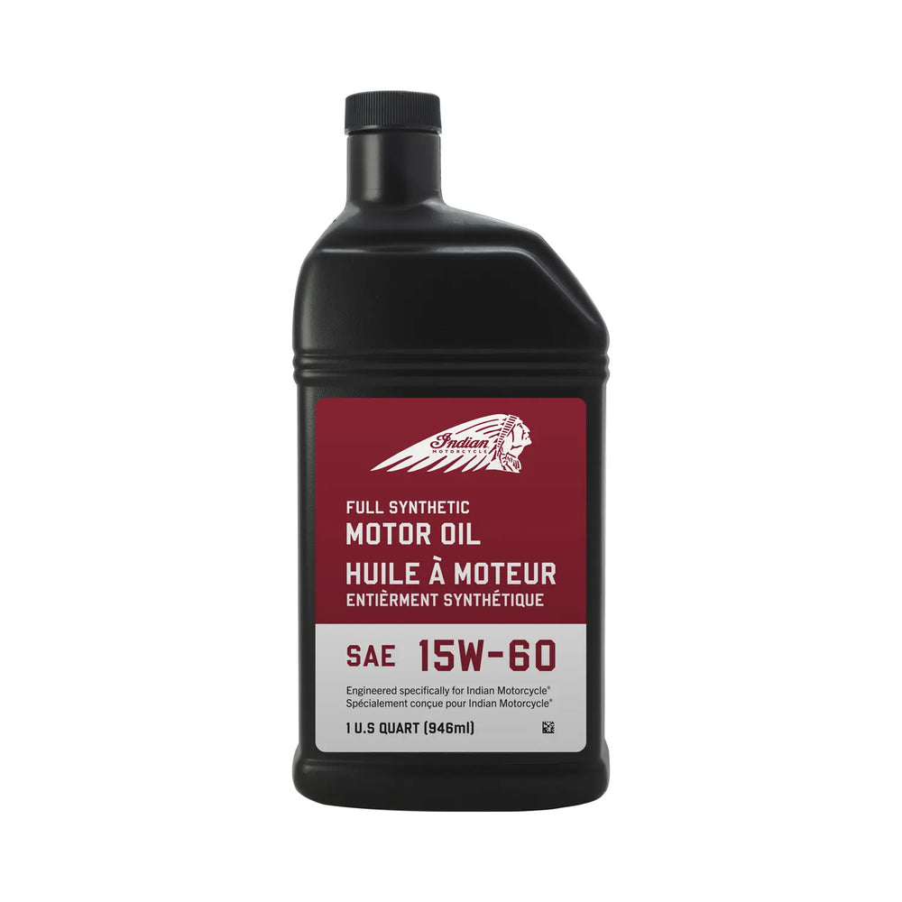 15W-60 Full Synthetic Motor Oil, Fits All Indian Motorcycles V-Twin Engines, 2880187, 1 Quart