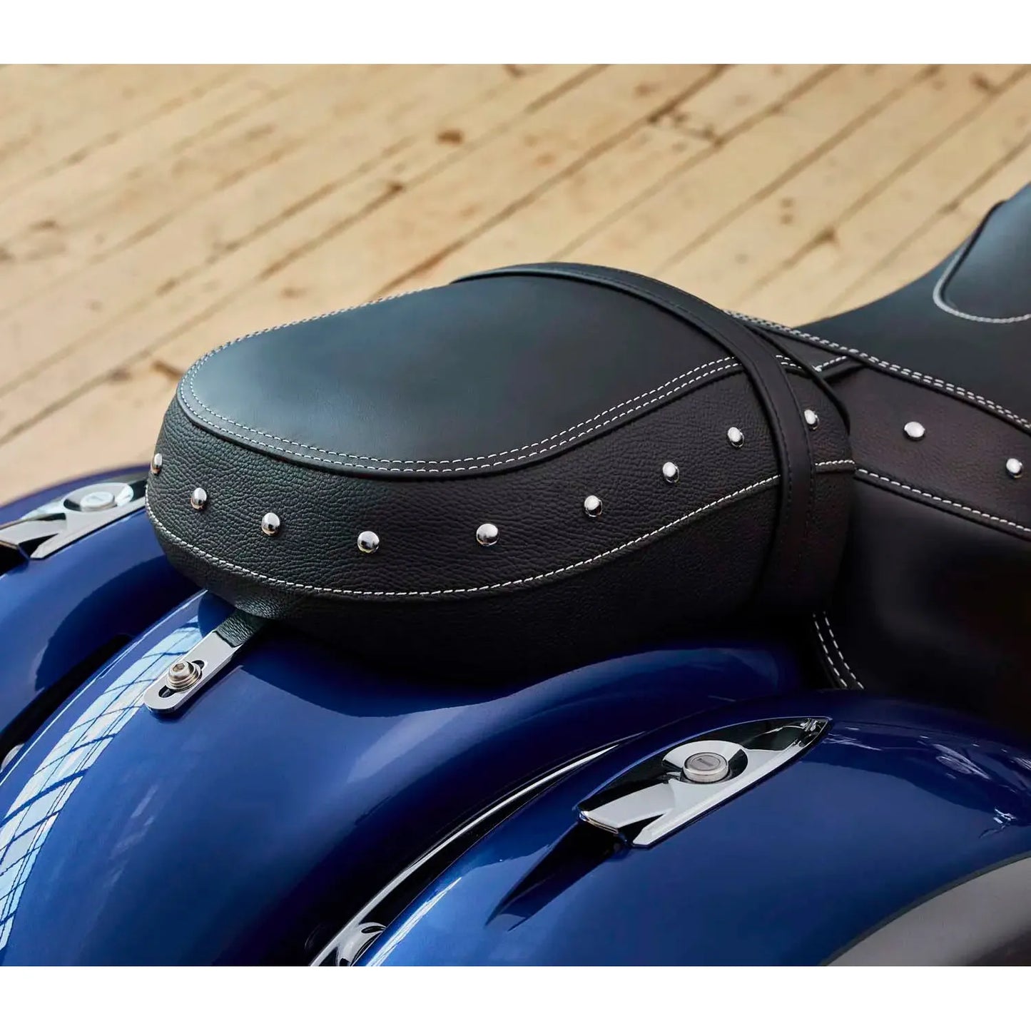 Indian Genuine Leather Heated Passenger Seat, Black with Studs - 2880734-02