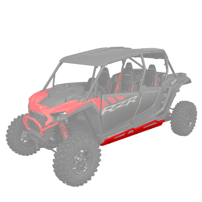 Polaris RZR Low Profile Rock Sliders, 4-Seat Red/Black